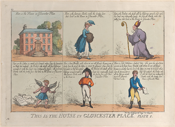 Thomas Rowlandson, This is the House in Gloucester Place, Plate 1