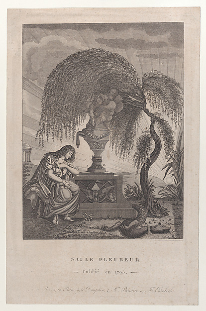 Anonymous, The Weeping Willow with hidden silhouettes of the Royal family