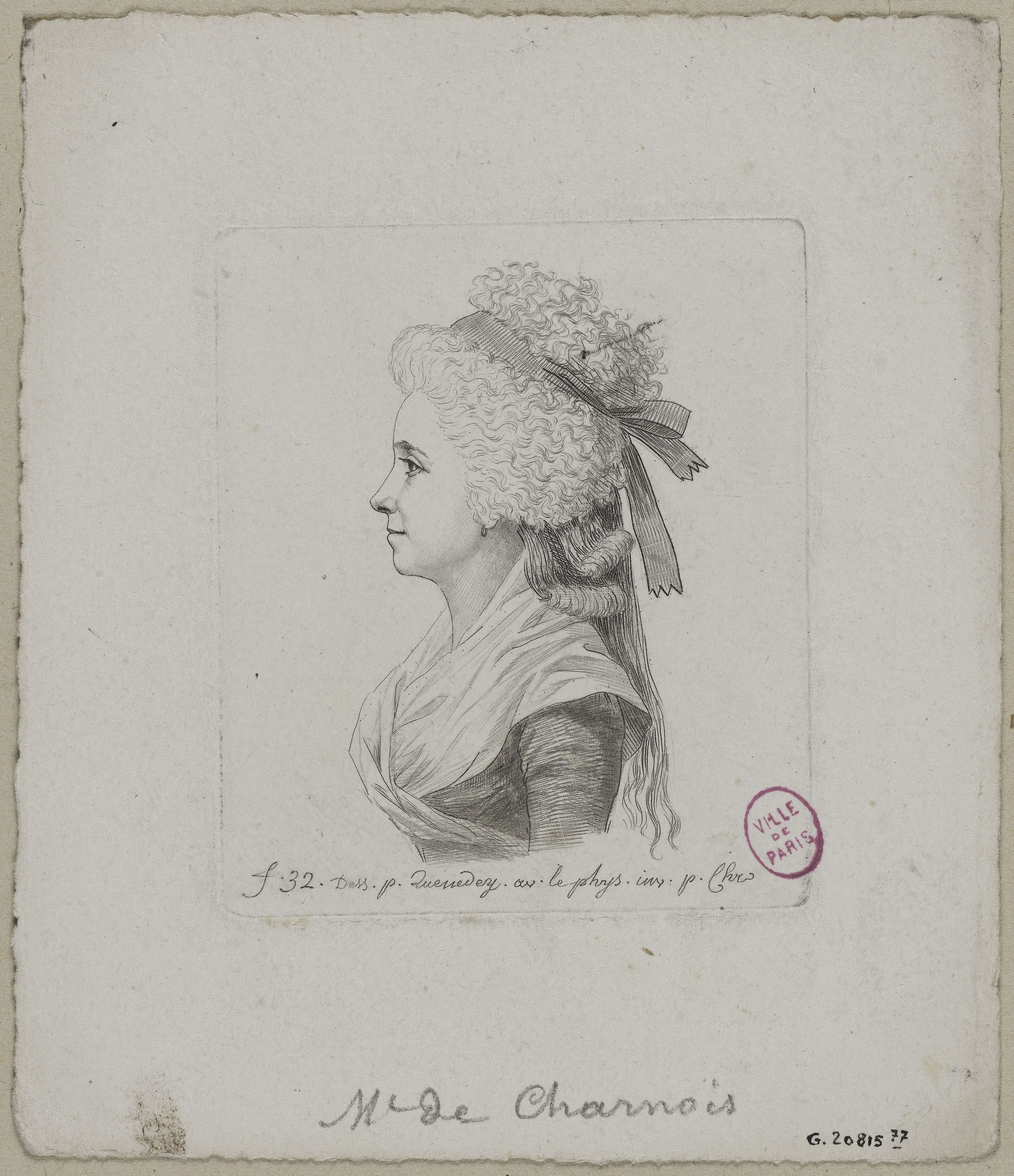Edmé Quenedey, Portrait de Madame de Charnois