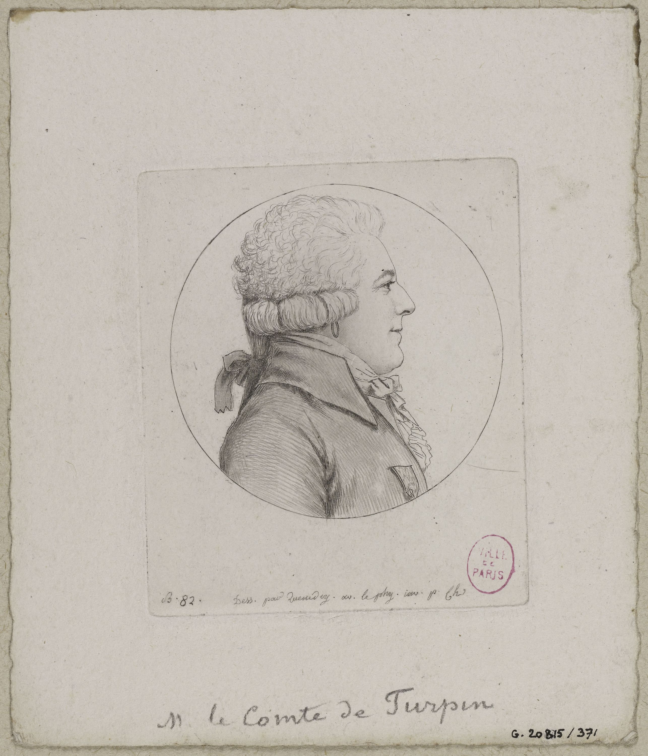 Edmé Quenedey, Portrait de Monsieur le Comte de Turpin