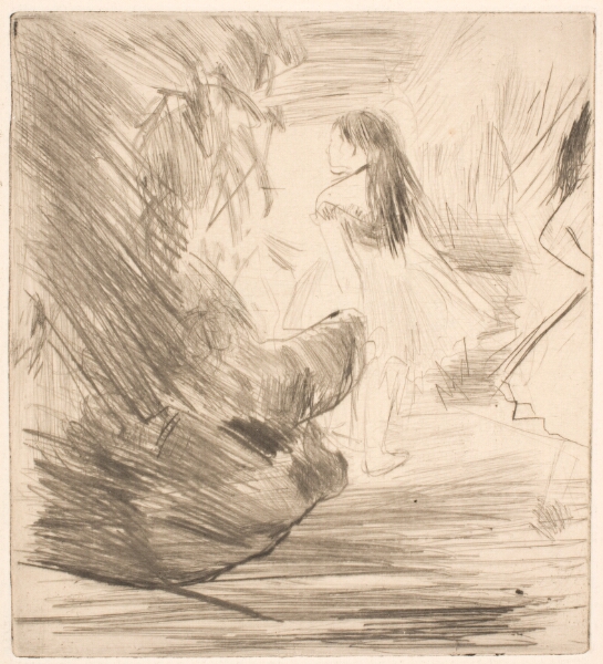 Edgar Degas, To danserinder i kulissen