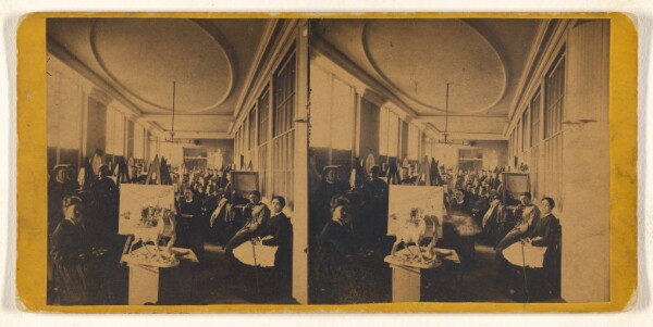 Unknown, [Art students posed at their easels]