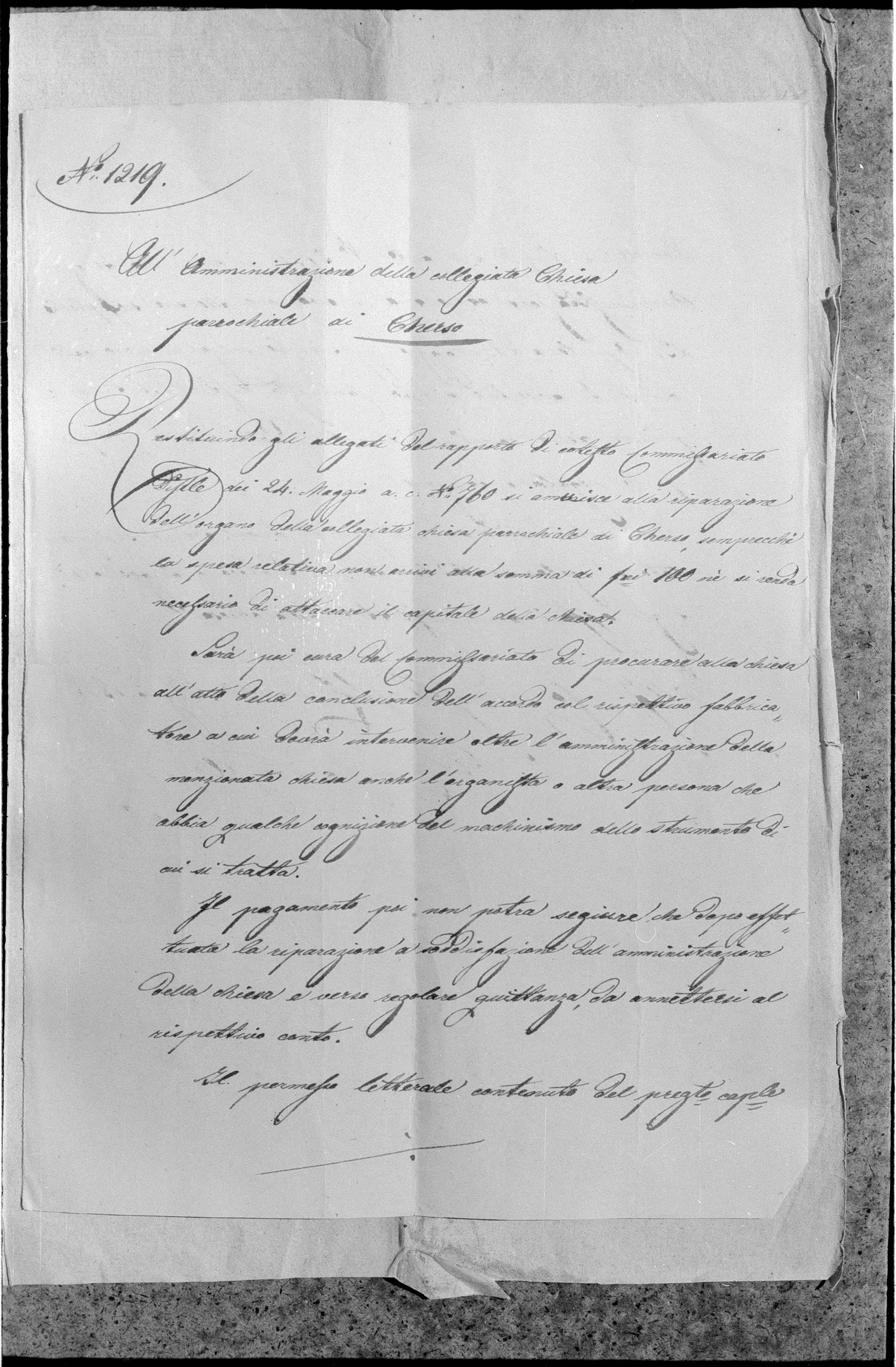 Ermin Armano, Cres (Mali Lošinj) - Arhiv katedrale - Prepiska s A. Callidom