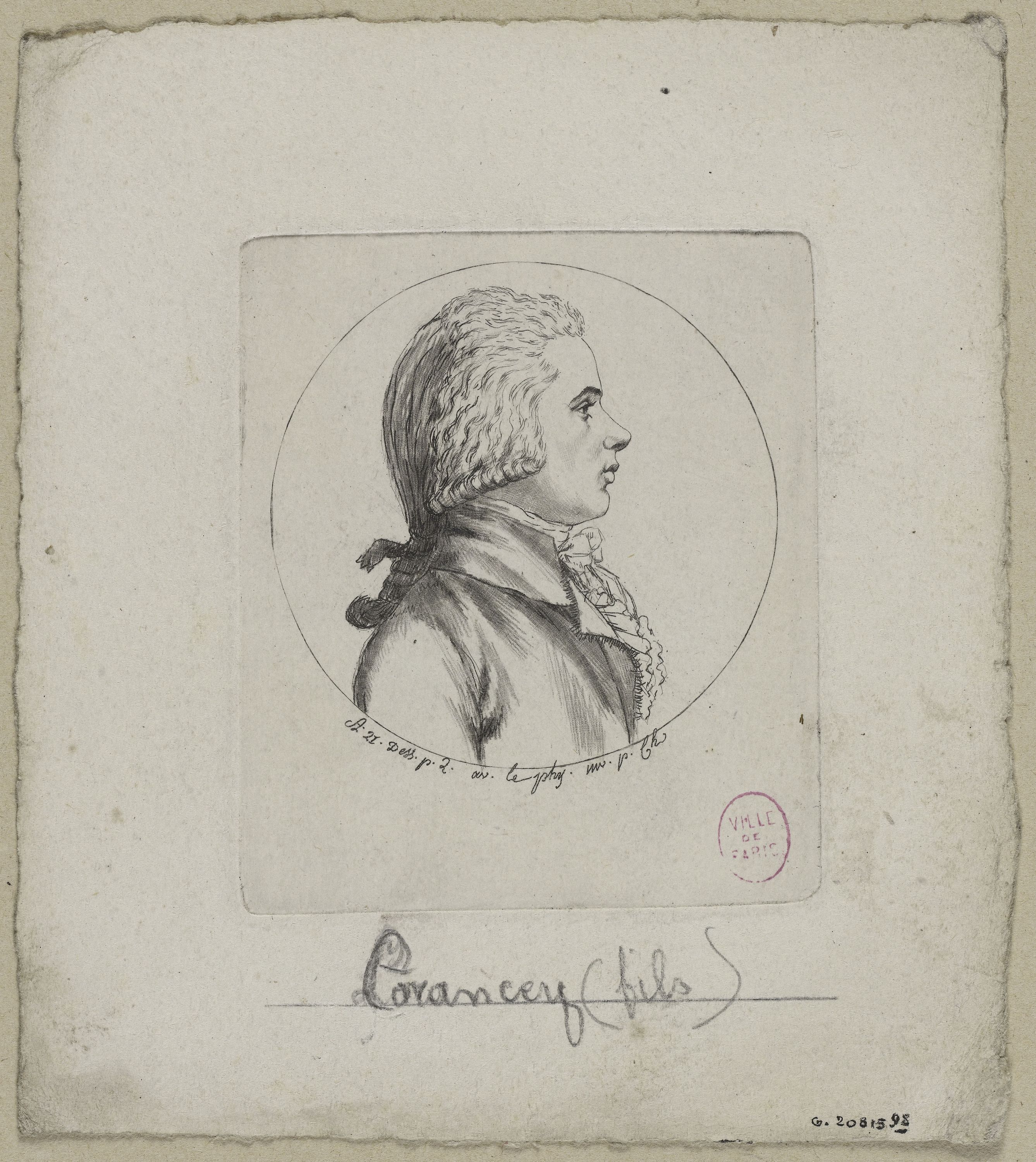 Edmé Quenedey, Portrait de Monsieur de Corancey (fils)
