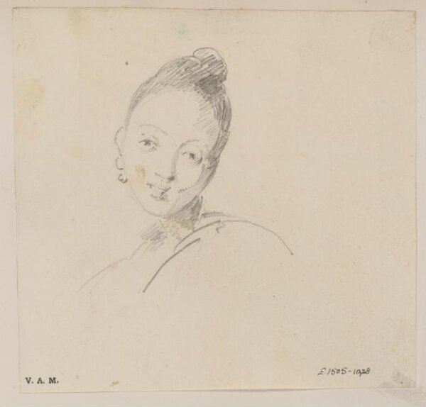 George Chinnery, Portrait head of a Chinese woman