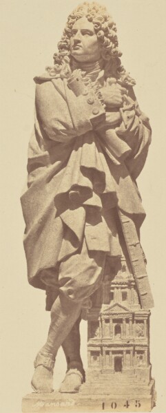Édouard Baldus, ["Mansart", Statue by Jean-Joseph Perraud, Decoration of the Louvre, Paris]