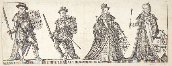 Hendrick Goltzius, Henrik VIII, Edvard VI, Maria I og Elizabeth I