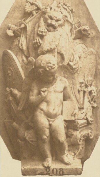 Édouard Baldus, ["Enfant et attributs", Sculpture by Georges Diébolt, Decoration of the Louvre, Paris]