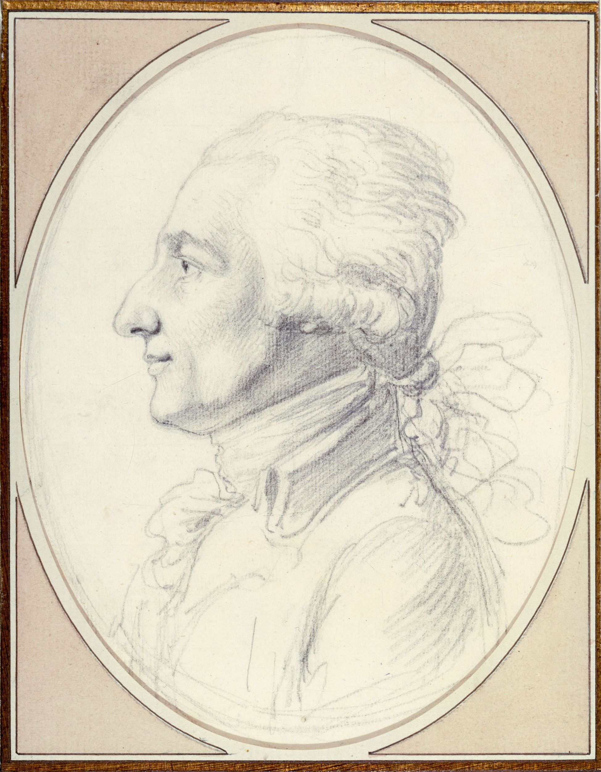Pierre Simon Benjamin Duvivier, Portrait du Baron Melchior de Grimm, profil à gauche
