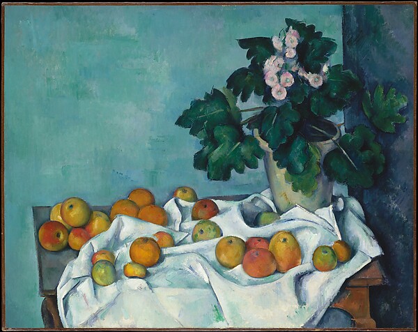 Paul Cézanne, Still Life with Apples and a Pot of Primroses