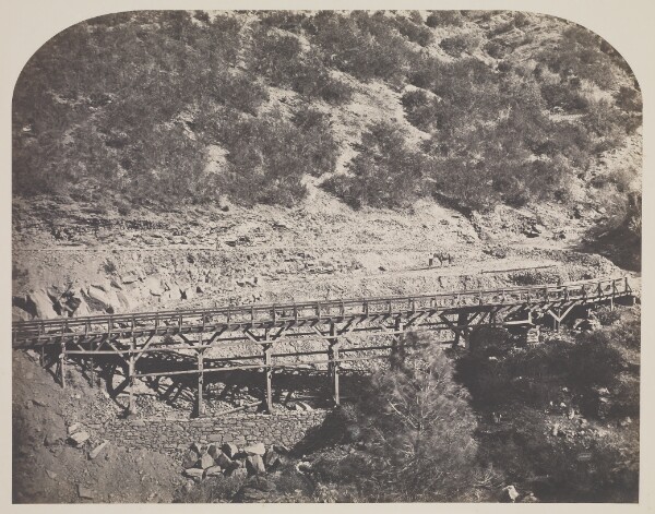 Carleton Watkins, [Rail Road Bridge] / [Railroad Bridge, Cape Horn]