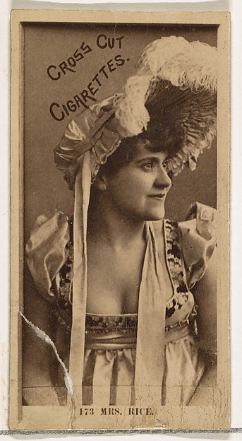 W. Duke, Sons & Co., Card Number 173, Mrs. Fanny Rice, from the Actors and Actresses series (N145-2) issued by Duke Sons & Co. to promote Cross Cut Cigarettes