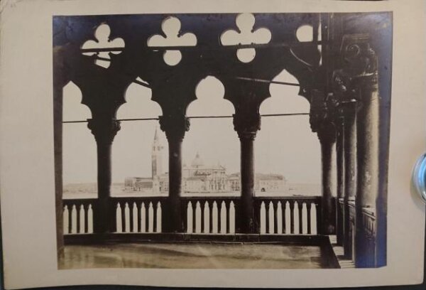 Unknown, View of San Giorgio Maggiore from the first-floor colonnade (loggia) of the Ducal Palace, Venice, Italy