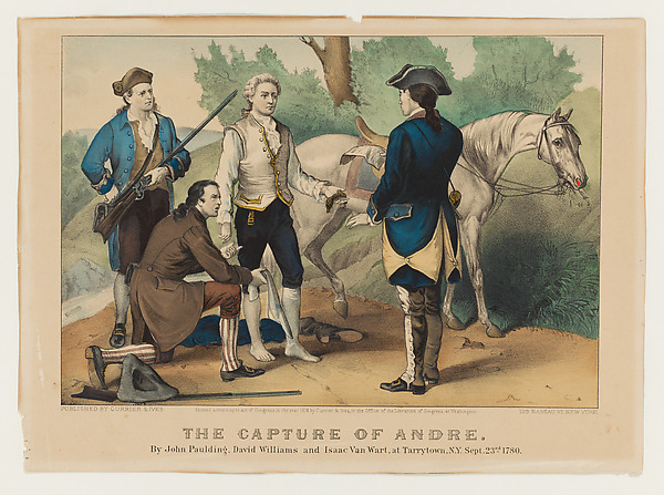 Currier & Ives, The Capture of Andre by John Paulding, David Williams and Isaac Van Wart, at Tarrytown, New York, September 23, 1780