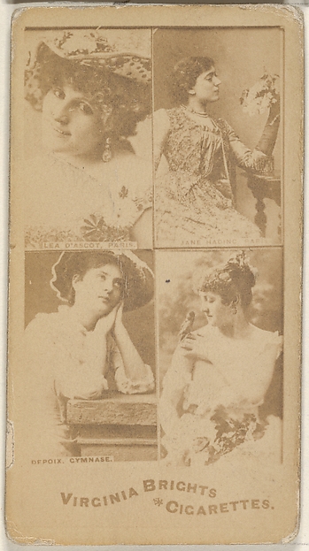 Allen & Ginter, Lea D' Ascot, Paris/ Jane Hading, Paris/ Depoix, Gymnase, from the Actors and Actresses series (N45, Type 4) for Virginia Brights Cigarettes