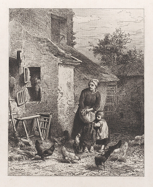 Charles Jacque, Corner of the Courtyard