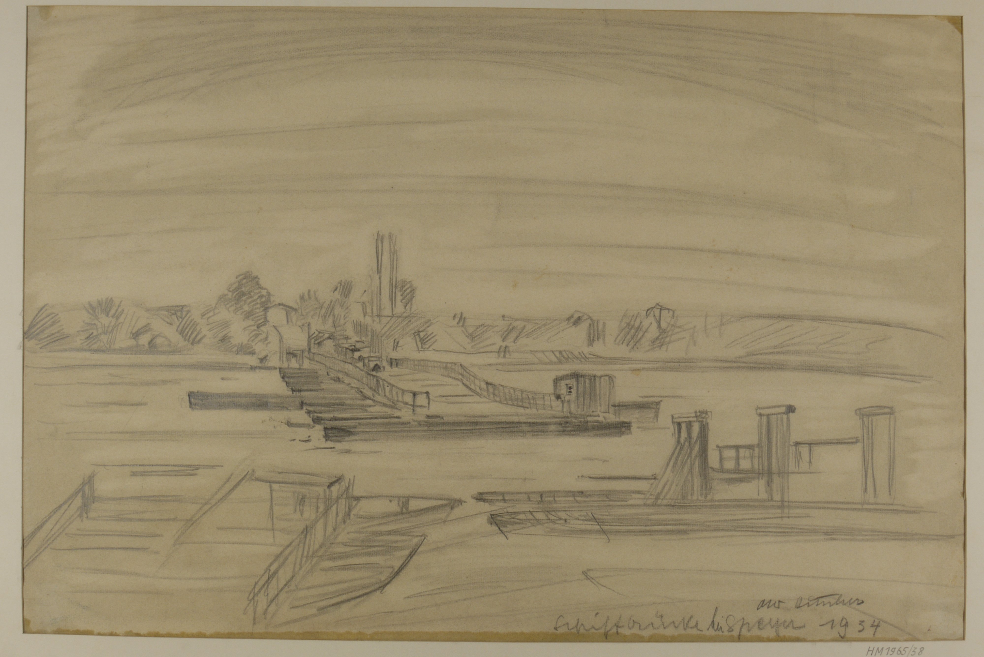 Otto Ditscher, Schiffsbrücke bei Speyer