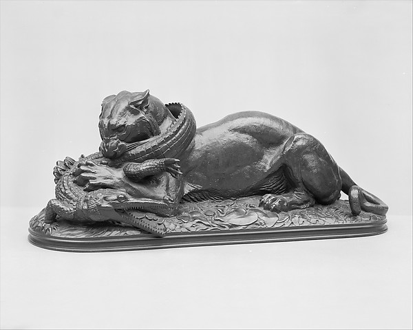 Antoine-Louis Barye, Tiger Devouring a Gavial (first reduction)