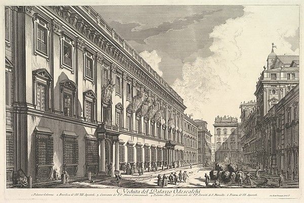 Giovanni Battista Piranesi, View of the Palazzo Odeschali, from Vedute di Roma (Roman Views)