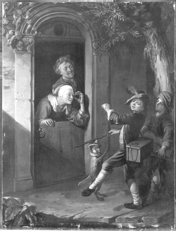 Johann Jakob Dorner the Elder, Two Savoyards with listeners in a doorway