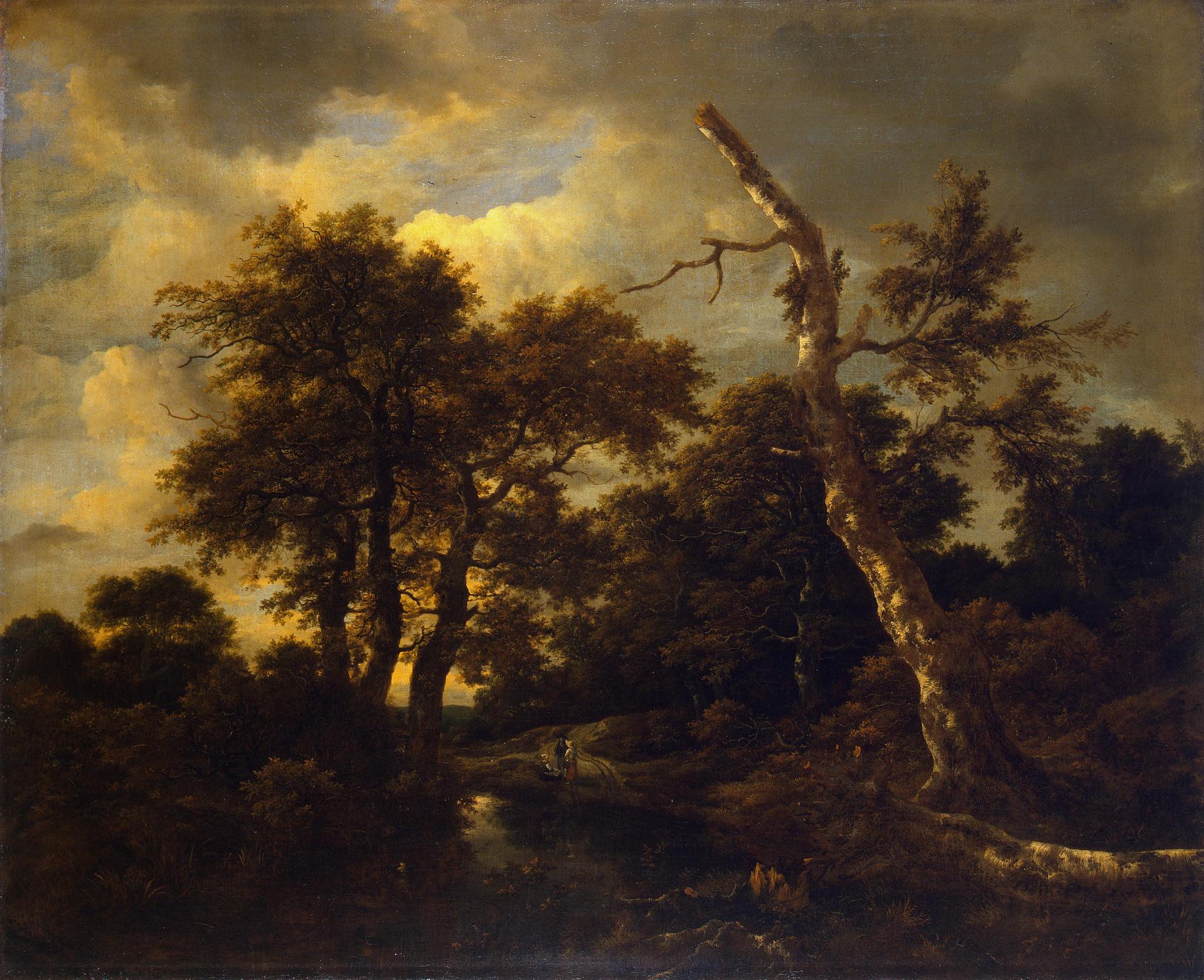 Jacob van Ruisdael, Winter landscape with dead tree