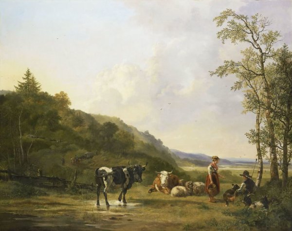 Pieter Gerardus van Os, Landscape with Herdsmen and Cattle