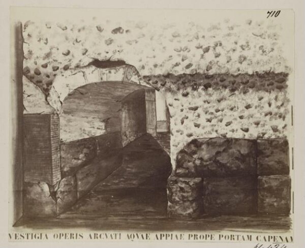 Parker, John Henry, Aqueducts - Interior of the Western Tower of the Porta Capena, with the Specus of the Aqua Appia passing through it.