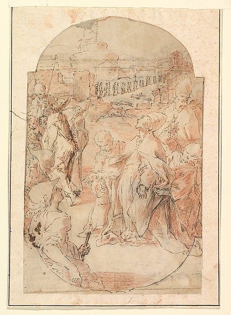Giovanni Lanfranco, The Consecration of the Site of a Church in Rome by a Pope ("The Miracle of Saint Mary of the Snows"?)