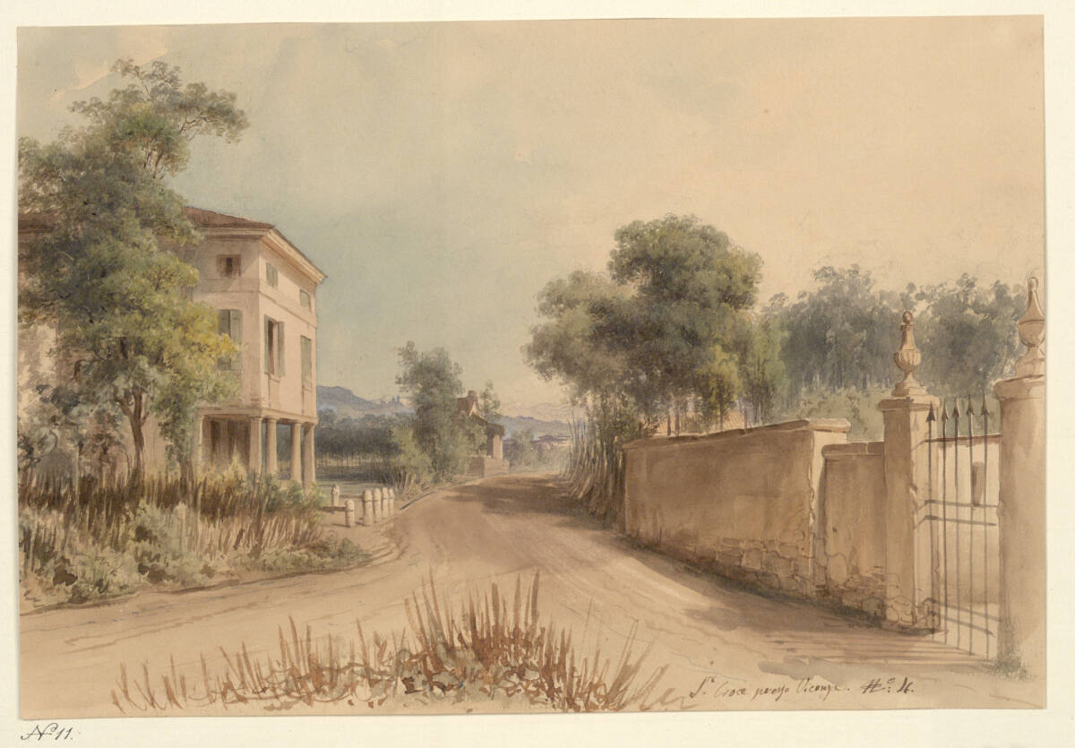 GiuseppeMazzola, Strasse von Vicenza nach Este. Ansicht der Villa Santa Croce presso Vicenza Nr. 4