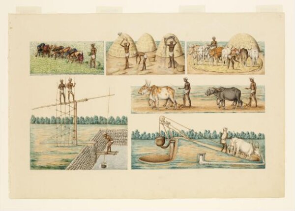 Unknown, Six scenes of cultivation and irrigation