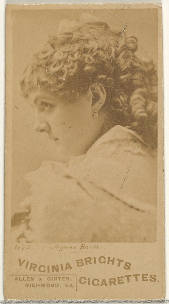 Allen & Ginter, Card 472, Agnes Booth, from the Actors and Actresses series (N45, Type 1) for Virginia Brights Cigarettes