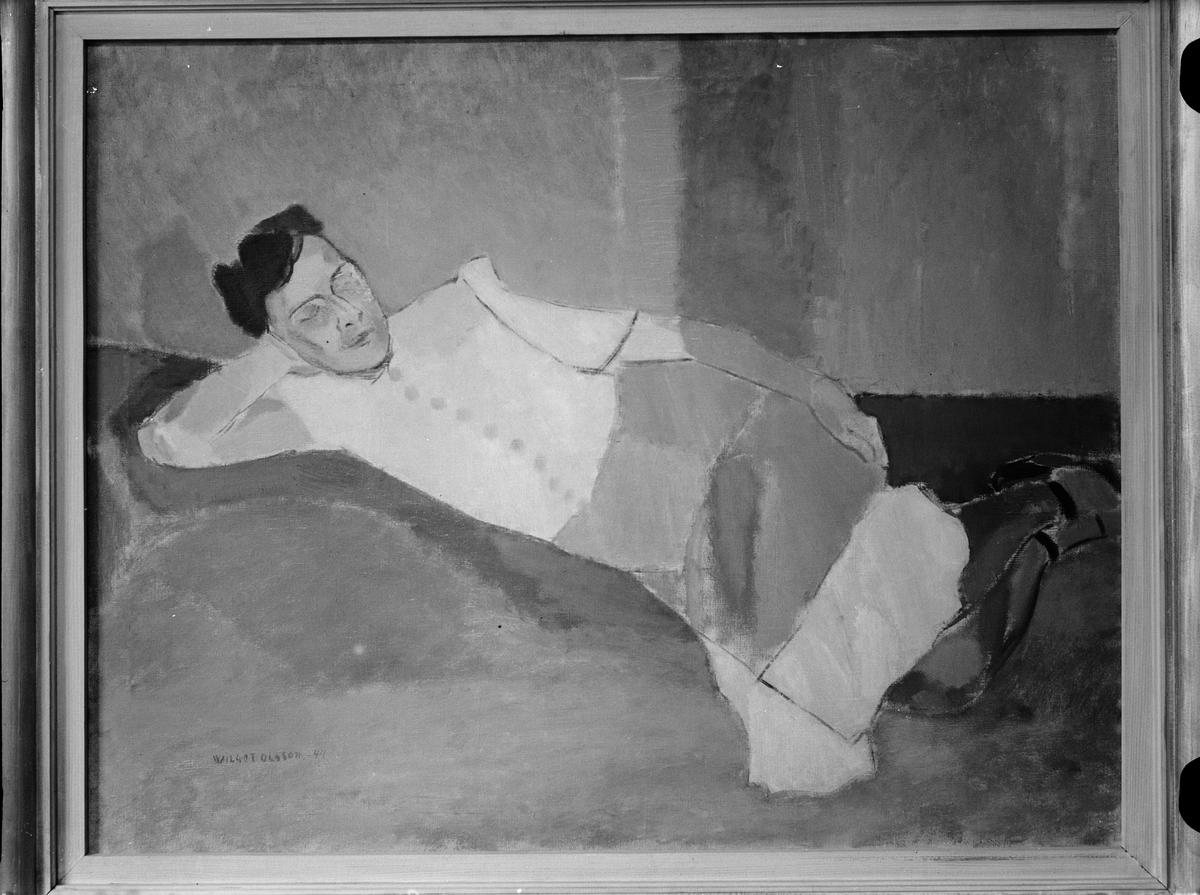 Paul Sandberg, Oil painting signed Wilgot Olsson, at art exhibition with Gothenburg schoolorists organized by Uppland’s Art Association, Östgöta Nation, Garden Street 15