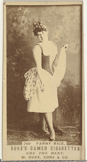W. Duke, Sons & Co., Card Number 769, Fanny Rice, from the Actors and Actresses series (N145-5) issued by Duke Sons & Co. to promote Cameo Cigarettes