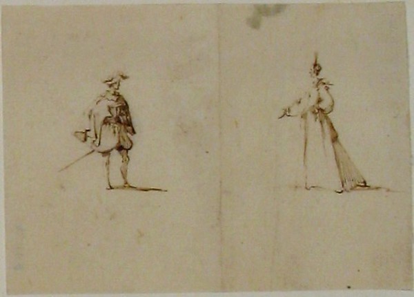 Jacques Callot, Lady and a genteman facing each other
