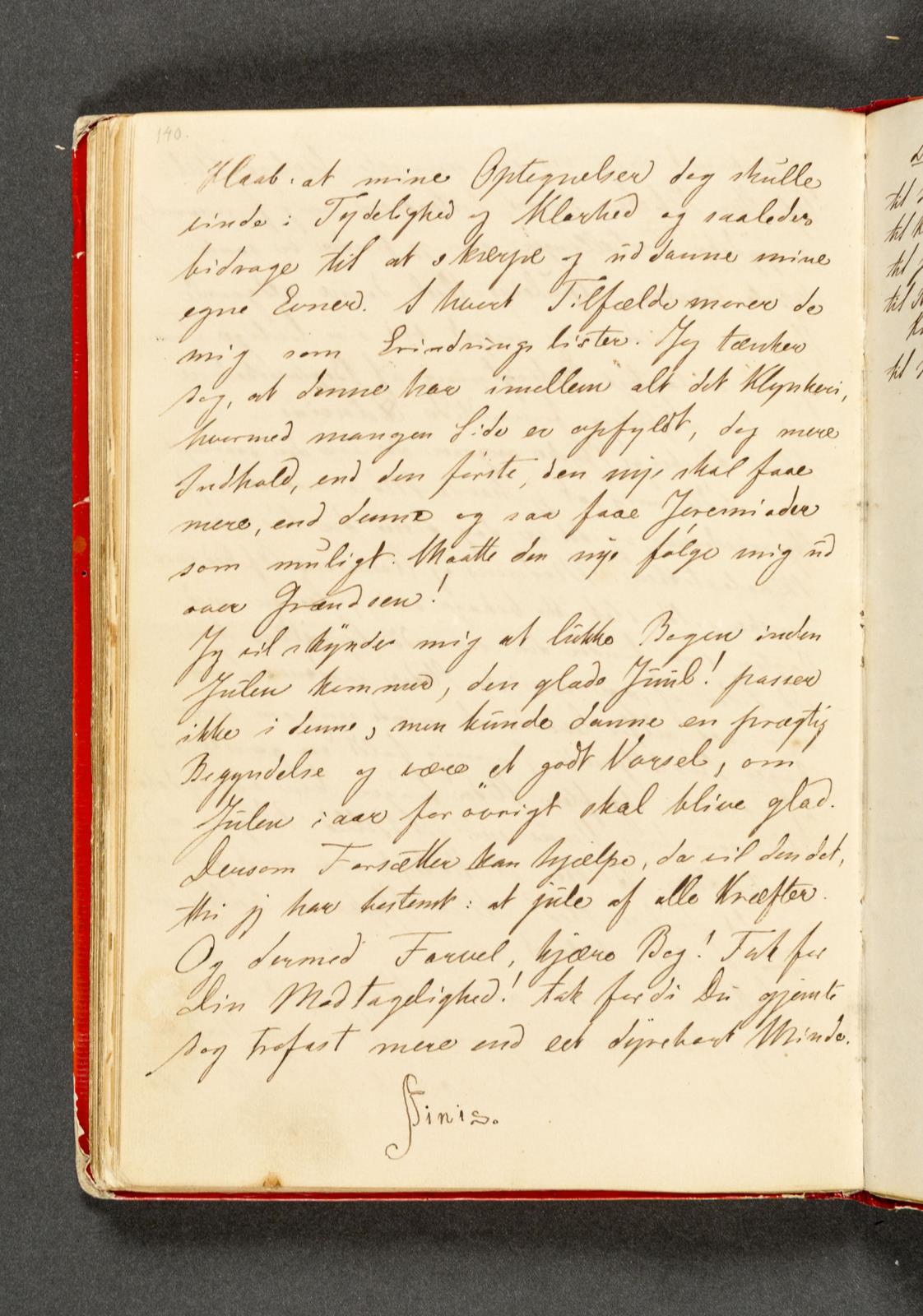 Johan Thomas Lundbye, Sidste side. Dagbog. Side 140