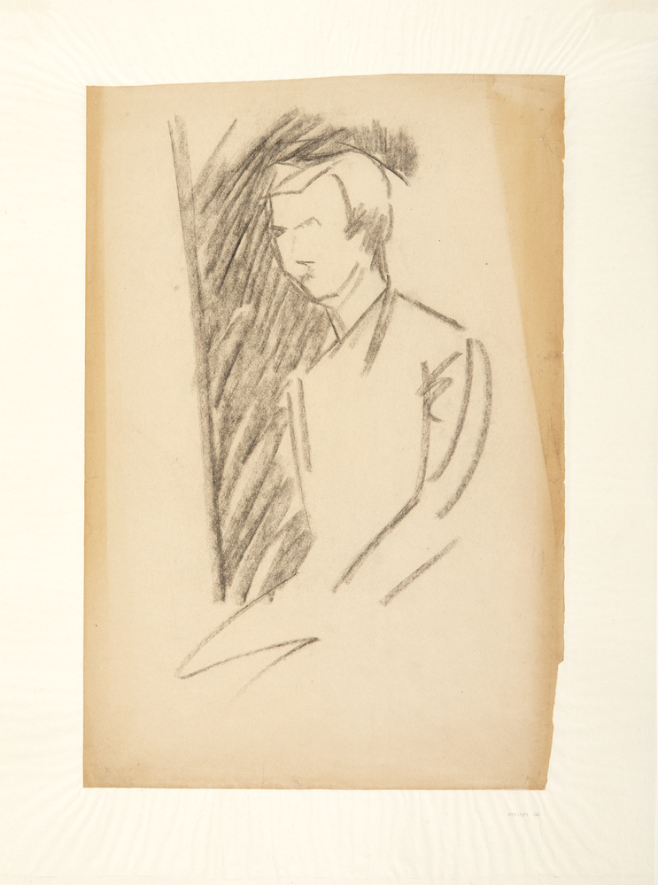 Edvard Weie, Figurstudie til maleriet af landsretssagfører Niels Thorup, siddende på et havebord