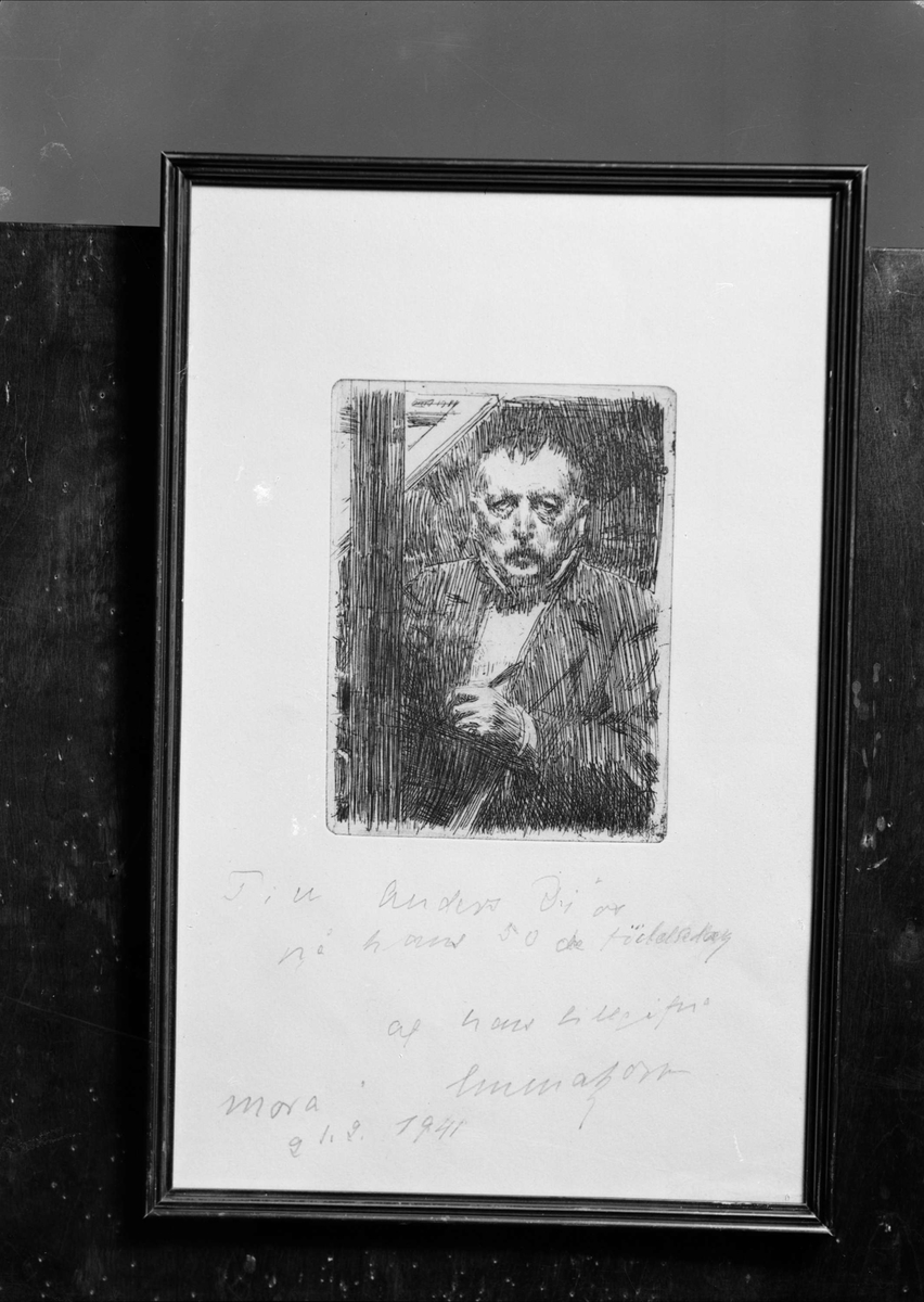 Gunnar Sundgren, Graphics Signed Anders Zorn - 50-year-old gift to master builder Anders Diös, Uppsala 1941