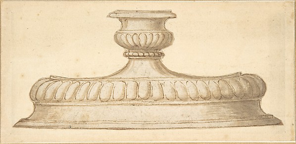 Giulio Romano, Design for a Decorated Base of a Candlestick Holder