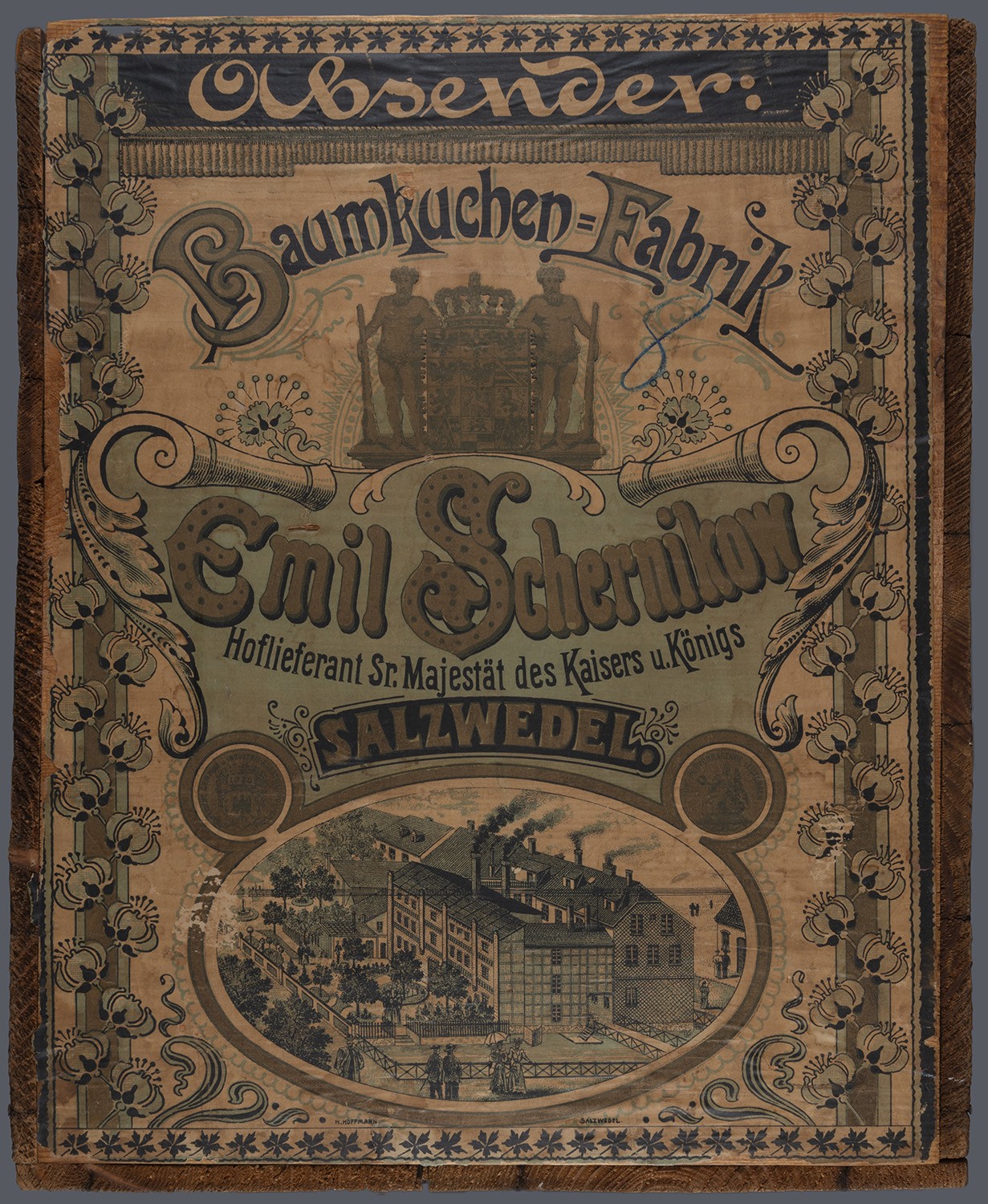 Unknown artist, Salzwedel: Baumkuchenfabrik Emil Schernikow