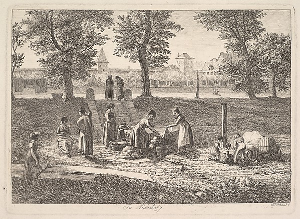 Johann Christoph Erhard, Outdoor Scene of Women in Domestic Activities in Nurnberg,