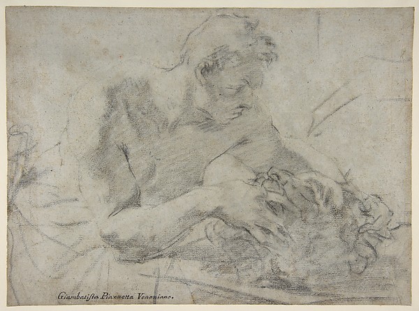 Giovanni Battista Piazzetta, David With the Head of Goliath (recto); Study of Lower Leg and Right Foot (verso)