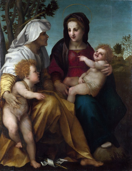Andrea del Sarto, The Madonna and Child, Saint Elizabeth and the Baptist