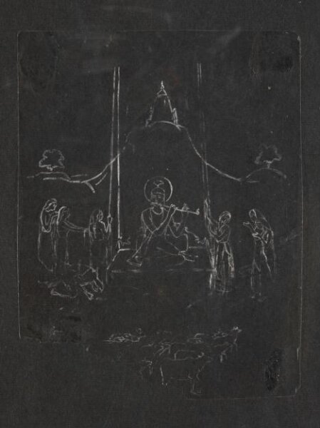 Unknown, One of forty-five drawings of Muharram scenes, occupations, festivals and ceremonies.