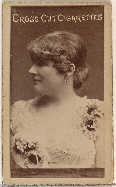 W. Duke, Sons & Co., Card Number 38, from the Actors and Actresses series (N145-1) issued by Duke Sons & Co. to promote Cross Cut Cigarettes