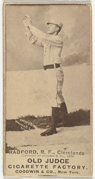 Goodwin & Company, Paul Revere "Shorty" Radford, Right Field, Cleveland, from the Old Judge series (N172) for Old Judge Cigarettes