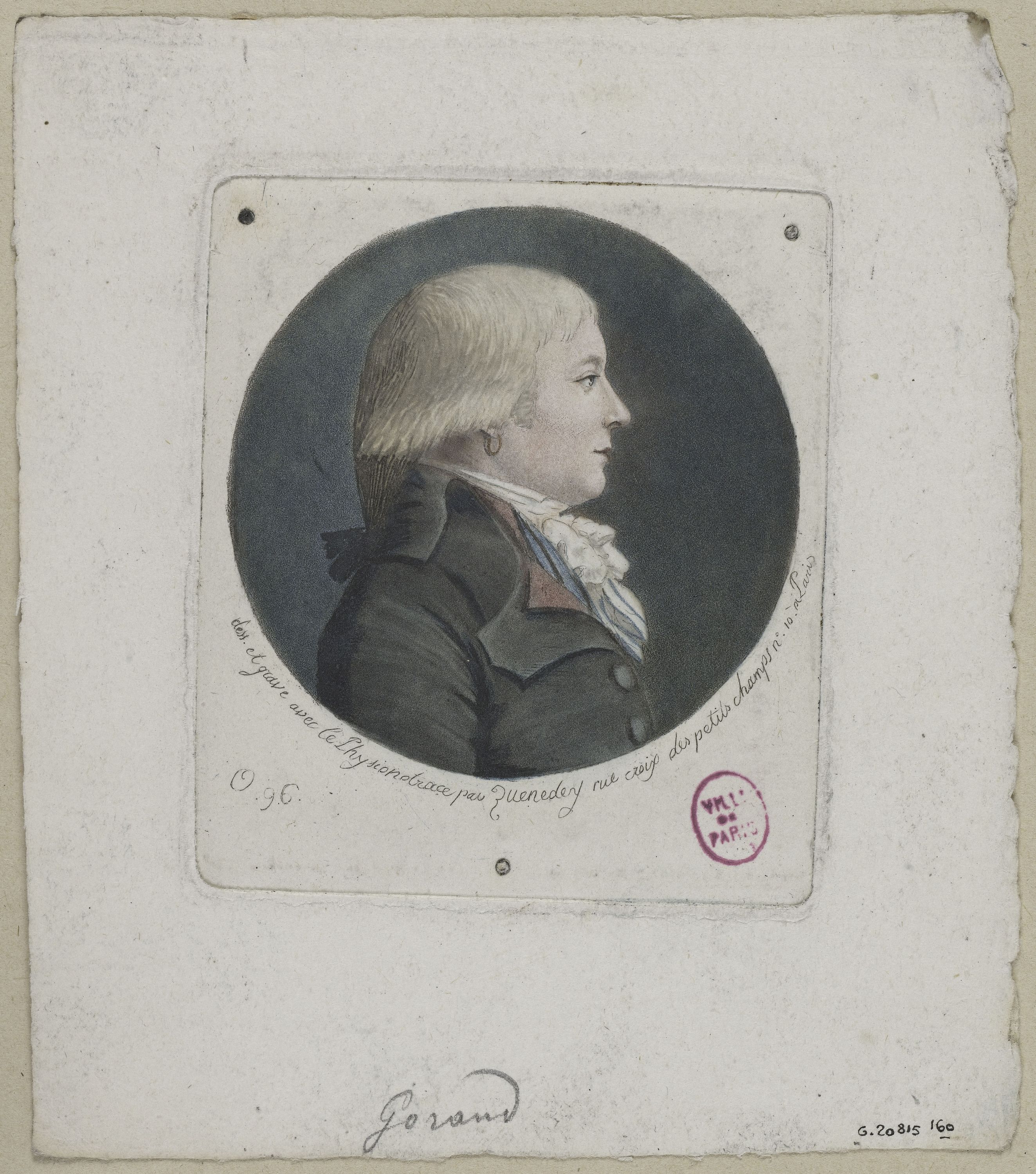 Edmé Quenedey, Portrait de Monsieur Gorand