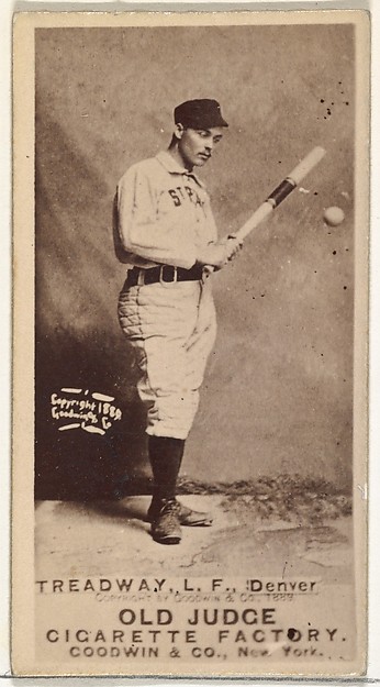 Goodwin & Company, George B. Treadway, Left Field, Denver, from the Old Judge series (N172) for Old Judge Cigarettes