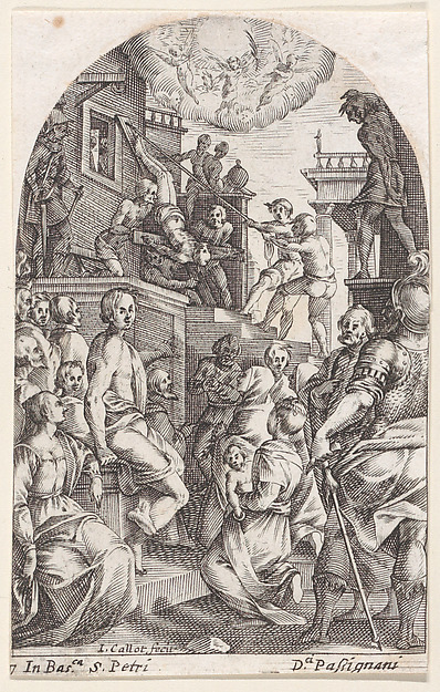 Jacques Callot, The Martyrdom of St. Peter, plate 7 from "Les Tableaux de Rome, Les Eglises Jubilaires" (The Paintings of Rome, The Churches Jubilee)