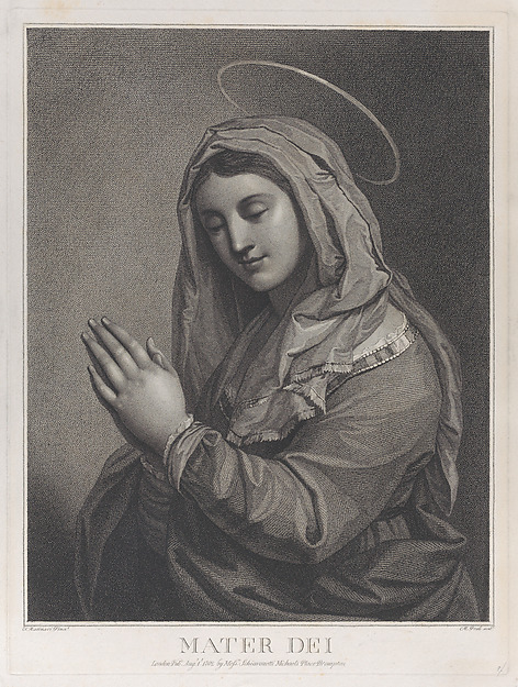 Anonymous, Mater Dei, the Virgin in prayer towards the left