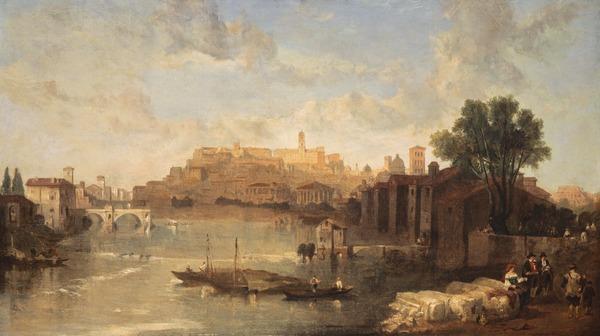 David Roberts, View on the Tiber, Rome